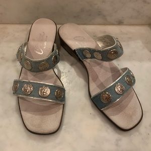Denim and Silver Flats by ONEX